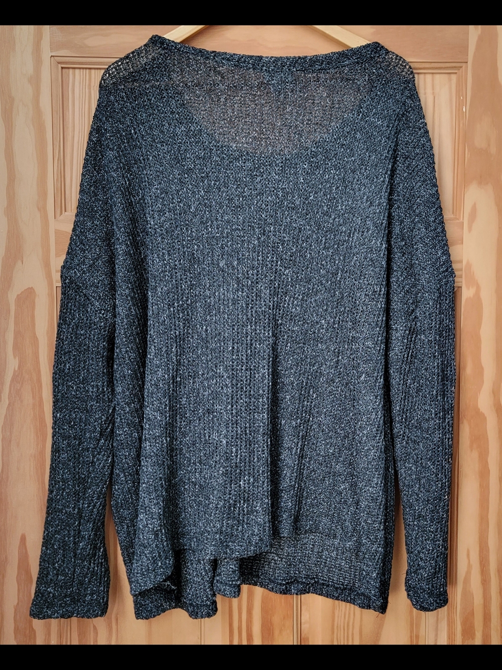 Avenue Charcoal Gray Button-Front Knit Sweater - Size 26/28 - Picture 2 of 5